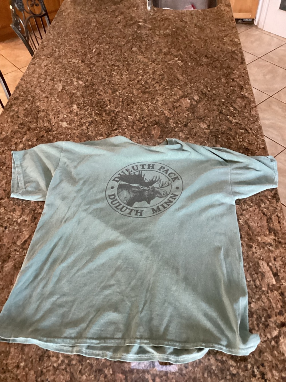 Duluth Minn, Moose Logo Tee, Color Green,
Size Ex Large